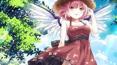 Wings anime girls touhou purple hair mystia lorelei video games