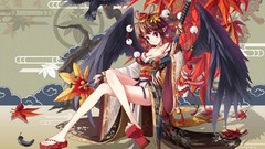 Wings anime girls touhou shameimaru aya geta video games