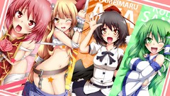 Wings Anime hats red eyes blondes blush pink hair long hair 