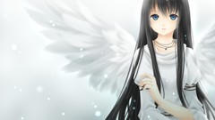 Wings Anime Jewelry angels long hair anime girls blue eyes 