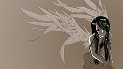 Wings Anime Manga angels anime girls Simple Background