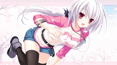 Wings Anime red eyes anime girls gray hair mikagami mamizu suzu 
