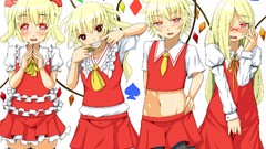 Wings Anime red eyes blondes anime girls touhou flandre scarlet 