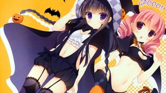 Wings Anime stockings pink hair anime girls bats inu x boku ss 