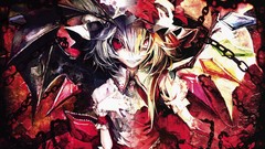 Wings Anime vampire red eyes blondes anime girls remilia 