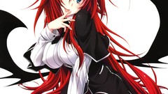 Wings Anime white background long hair blue eyes school 