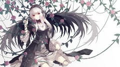 Wings Anime white hair red eyes anime girls rozen maiden gothic 