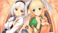 Wings Anime white hair red eyes blondes anime girls blue eyes 