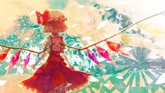 Wings back Vampires blondes skirts multicolor touhou flandre 