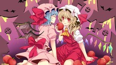 Wings barefoot anime girls remilia scarlet touhou flandre 