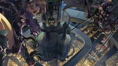 Wings blade Anime red eyes anime girls blue eyes cleavage 