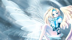 Wings blondes anime girls blue eyes