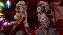 Wings blood dress red eyes anime girls remilia scarlet touhou 