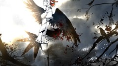 Wings blood masks anime girls touhou shameimaru aya geta video 