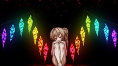 Wings blood red eyes blondes anime girls touhou flandre scarlet 