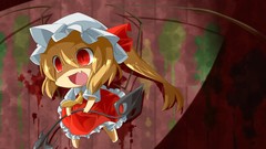 Wings blood tie hats Chibi red eyes bows blondes anime girls 