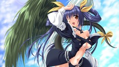 Wings blue hair anime girls Guilty Gear Dizzy