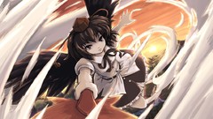 Wings brown eyes brunettes short hair touhou shameimaru aya