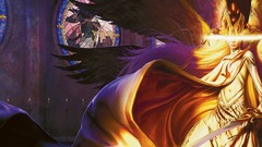 Wings Candles stained glass Swords magic: the gathering artwork 