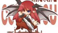 Wings Chibi long hair anime girls touhou Koakuma