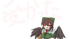 Wings Chibi red eyes bows blush anime girls reiuji utsuho 