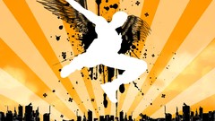 Wings cityscapes vectors