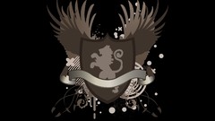 Wings crest shield vector art