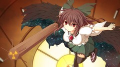 Wings cross long hair anime girls brown eyes brunettes reiuji 