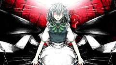 Wings cross red eyes Ribbons bows chains short hair braids 