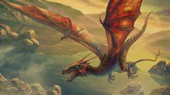 Wings Dragons air Escape flying artwork fantasy art skyscapes
