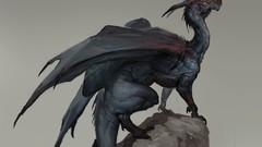 Wings Dragons artwork fantasy art Simple Background