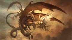 Wings Dragons fight angels artwork