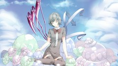 Wings dress anime girls short hair black dress touhou black 