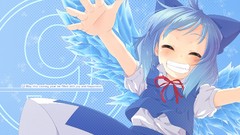 Wings dress blue hair touhou cirno hair bow