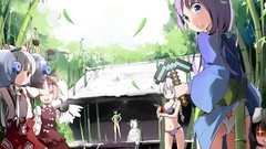 Wings dress bows minecraft touhou rumia purple hair forests 