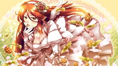 Wings dress Candies gloves long hair anime girls green eyes 