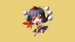 Wings dress Chibi anime girls brown eyes short hair touhou 