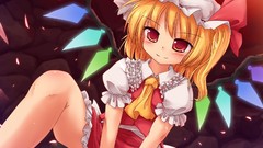 Wings dress hats red eyes touhou flandre scarlet fantasy art