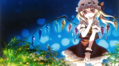 Wings dress hats Vampires red eyes blondes anime girls touhou 