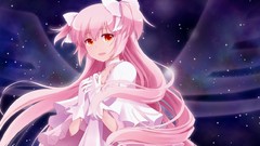 Wings dress pink hair long hair anime girls mahou shoujo madoka 