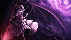Wings dress red eyes anime girls remilia scarlet touhou purple 