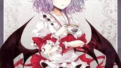 Wings dress red eyes anime girls short hair remilia scarlet 