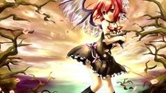 Wings dress red eyes anime girls short hair touhou mystia 