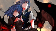 Wings dress red eyes blue hair anime girls blue eyes remilia 