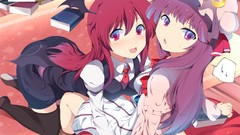 Wings dress red eyes bows anime girls touhou purple hair 