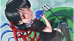 Wings dress red eyes long hair anime girls touhou black hair 