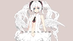 Wings dress tie navel white hair long hair blue eyes white 