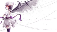 Wings dress white background hats vampire red eyes Ribbons 