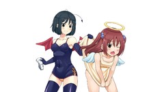 Wings embarrassed redhead stockings prank blush halo yellow 