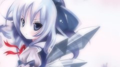 Wings Fairies dress bows blue hair blue eyes short hair touhou 